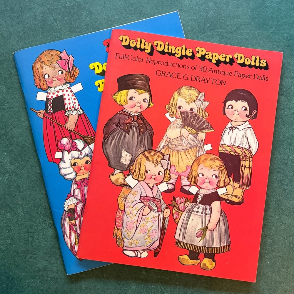 Dolly Dingle Paper Dolls Book Lot Grace Drayton Dover Vintage 1978 1979 UNCUT